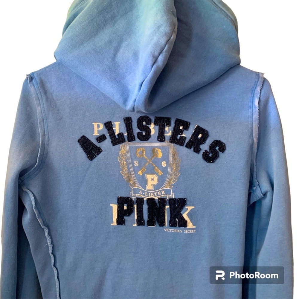 RARE Y2K PINK Victoria Secret A-lister Zip Up Hoodie Sky Blue​